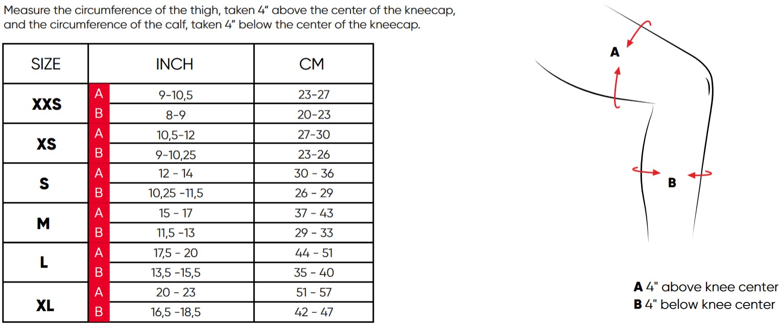 Ennui st pro knee gasket size chart